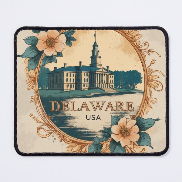 Item preview, Delaware USA Vintage Travel Retro Postcard Design designed and sold by TravelPostcardGems.
