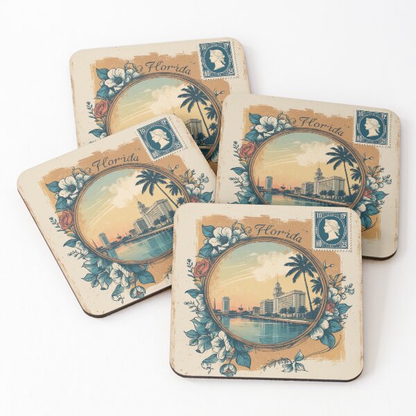 Item preview, Florida USA Vintage Travel Retro Postcard Design designed and sold by TravelPostcardGems.