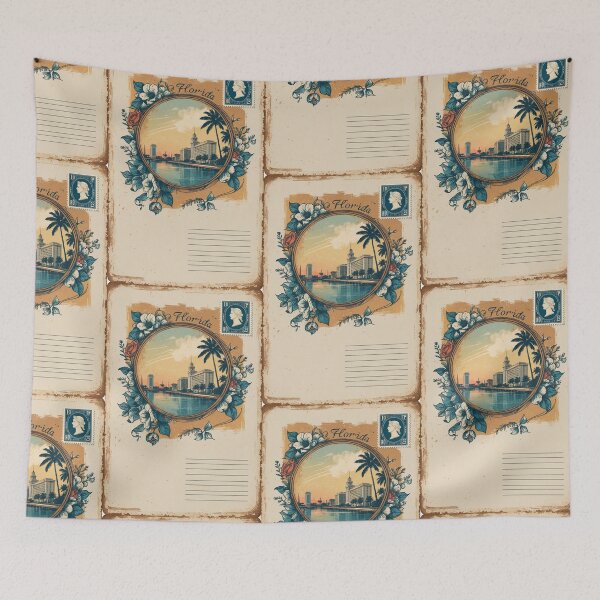 Item preview, Florida USA Vintage Travel Retro Postcard Design designed and sold by TravelPostcardGems.