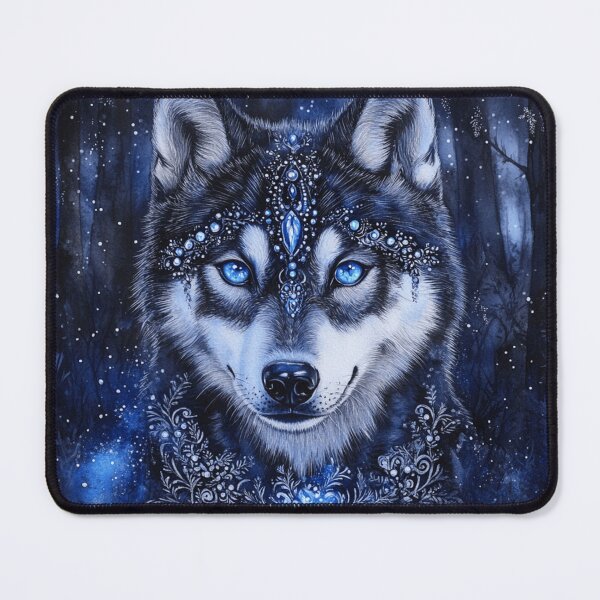 Item preview, Wintery Wolfdog Painting designed and sold by Nocturne Paws.