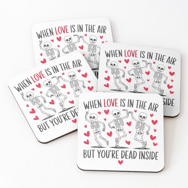 Item preview, dead inside anti valentines skeleton love air heart designed and sold by Gossip Rag.