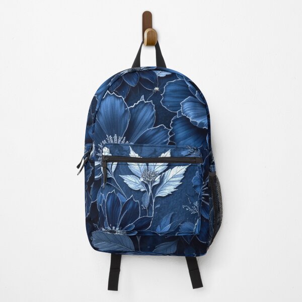 Item preview, Dark, mysterious florals in deep indigo and navy designed and sold by semenol.