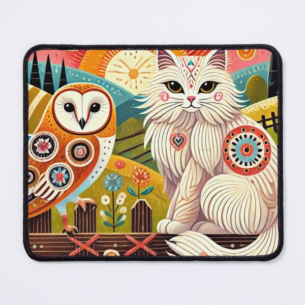 Item preview, Friendly Owl and Cat designed and sold by alw951.