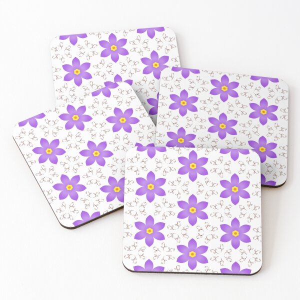 Item preview, Purple flowers leaf branch pattern designed and sold by Bulantanyong.