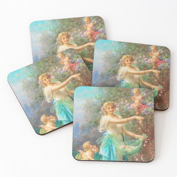 Item preview,  Hans Zatzka An Allegory of Spring with Cupid designed and sold by PureVintageLove.