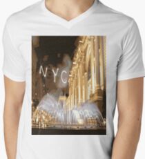 NYC FOUNTAIN Pop Art Men's V-Neck T-Shirt