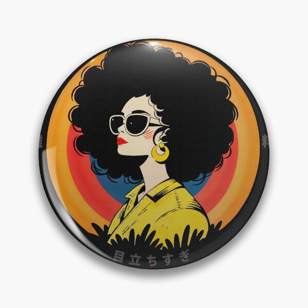 Item preview, Retro Afro Woman Art with Japanese Vibes | Bold 70s Aesthetic designed and sold by GALUMARKET.