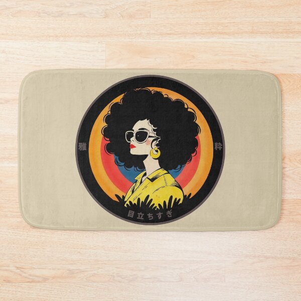 Item preview, Retro Afro Woman Art with Japanese Vibes | Bold 70s Aesthetic designed and sold by GALUMARKET.