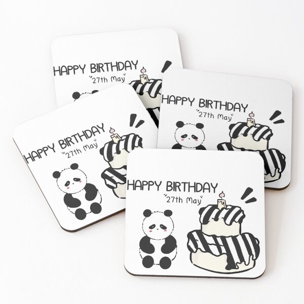 Item preview, Panda Birthday with Black and White Cake designed and sold by Playerchiky.