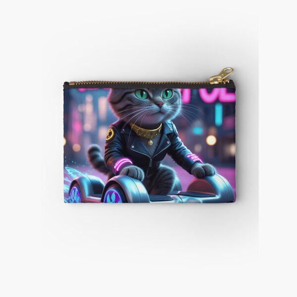Item preview, Neon Punk Cat on Hoverboard designed and sold by SnipFits.