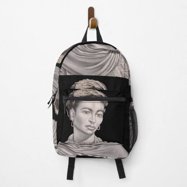 Item preview, Frida Kahlo portrait, grayscale oil on black velvet by Jorge Torrones designed and sold by velvetify.com.