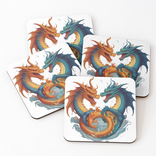 Item preview, Fire and Ice Twin Dragons - Mythical Yin-Yang Balance Design designed and sold by SnipFits.