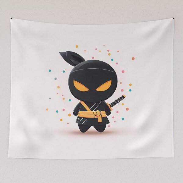 Item preview, Cute Ninja Cartoon Vector Art designed and sold by GoldenTealArts.