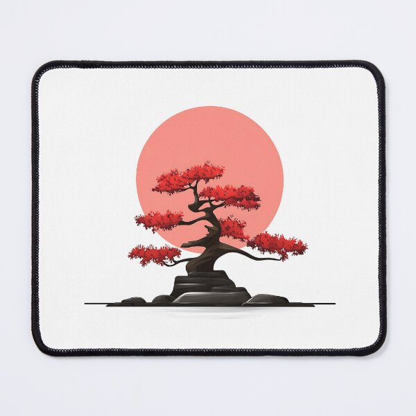Item preview, Minimalist Red Bonsai Tree Illustration designed and sold by GoldenTealArts.