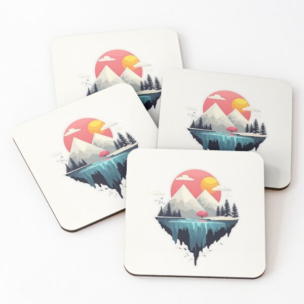 Item preview, Minimalist Lake and Mountain Vector Art designed and sold by GoldenTealArts.