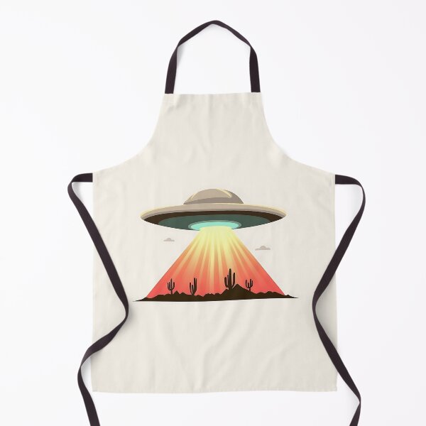 Item preview, UFO Desert Landscape Vector Logo designed and sold by GoldenTealArts.