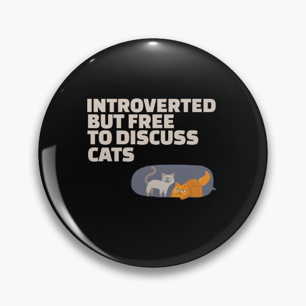 Item preview, Introverted But Free To Discuss Cats Funny Introvert Humor designed and sold by HeavenlyHuesStudio.