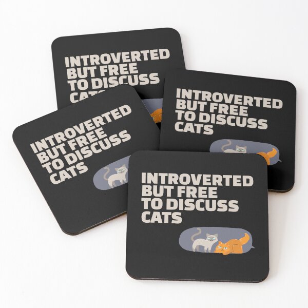 Item preview, Introverted But Free To Discuss Cats Funny Introvert Humor designed and sold by HeavenlyHuesStudio.