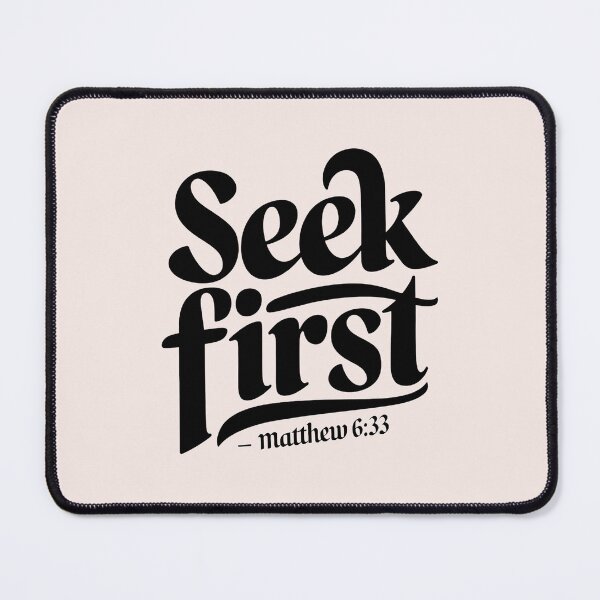 Item preview, Seek First the Kingdom Matthew 6:33 | Calligraphy Bible Verses Christian Faith Inspirational Design designed and sold by  KnitLuv.