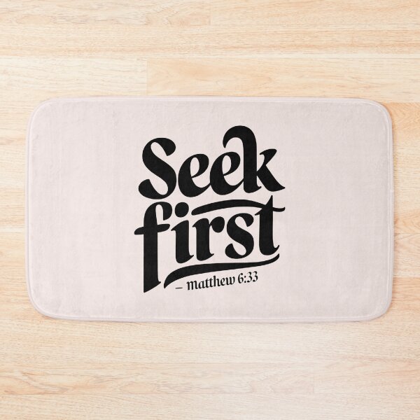 Item preview, Seek First the Kingdom Matthew 6:33 | Calligraphy Bible Verses Christian Faith Inspirational Design designed and sold by KnitLuv.