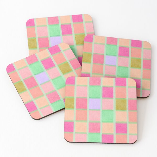 Item preview, Pink and Green Irregular Risograph Checkerboard Print designed and sold by fancysarah.