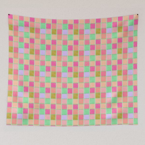 Item preview, Pink and Green Irregular Risograph Checkerboard Print designed and sold by fancysarah.
