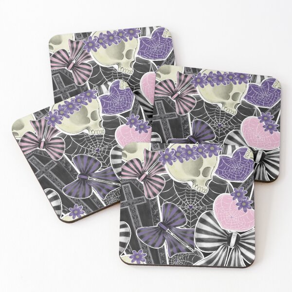 Item preview, Skulls, Bows, flowers, Hearts and Coffins Pattern designed and sold by MetalTea.