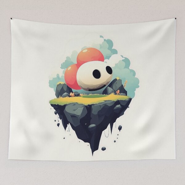 Item preview, Floating Island With Mushroom Character designed and sold by GoldenTealArts.
