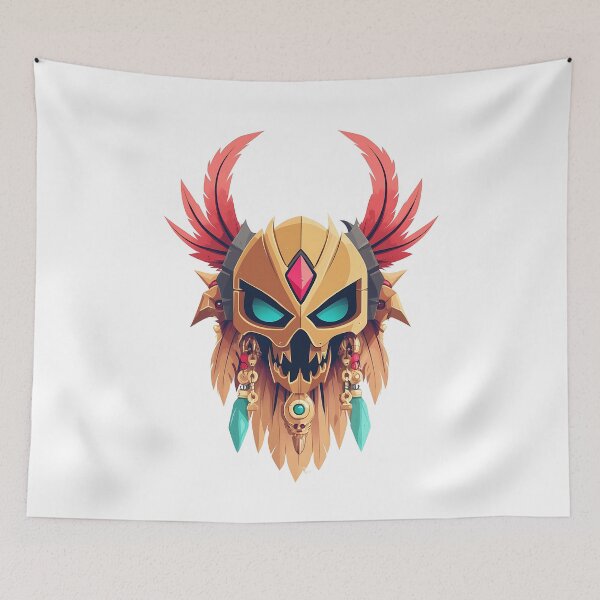 Item preview, Golden Skull Mask Vector Illustration designed and sold by GoldenTealArts.