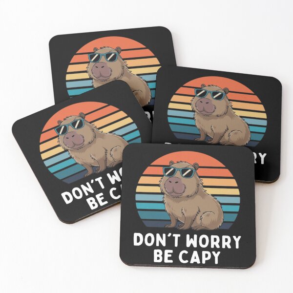 Item preview, Retro Don't Worry Be Capy Cute Vintage Capybara designed and sold by MaxxerDesigns.