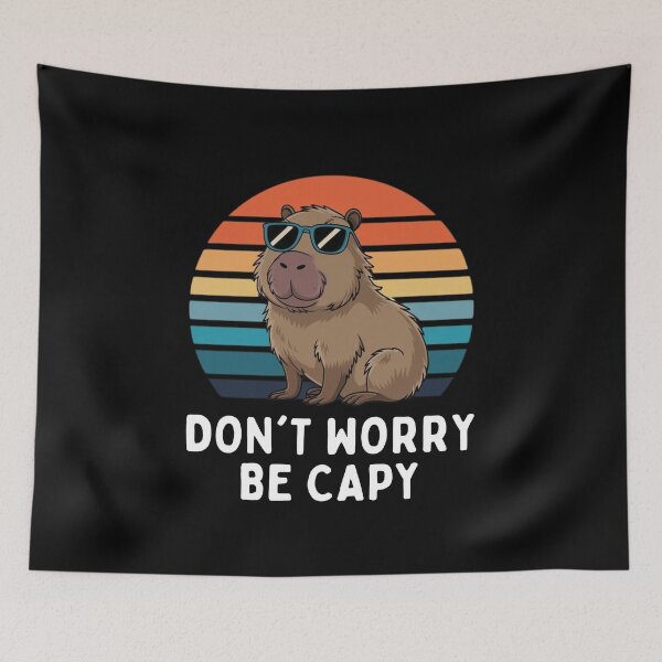 Item preview, Retro Don't Worry Be Capy Cute Vintage Capybara designed and sold by MaxxerDesigns.
