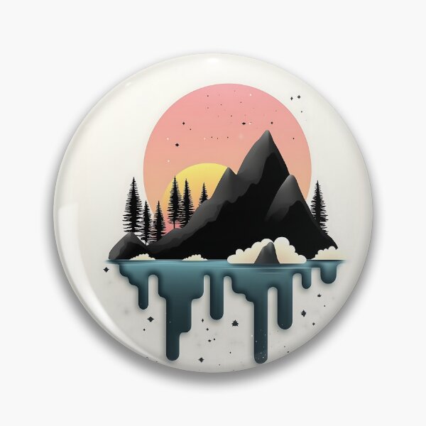 Item preview, Minimalist Mountain Landscape Vector Logo designed and sold by GoldenTealArts.
