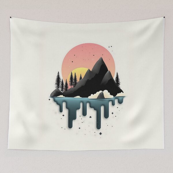 Item preview, Minimalist Mountain Landscape Vector Logo designed and sold by GoldenTealArts.
