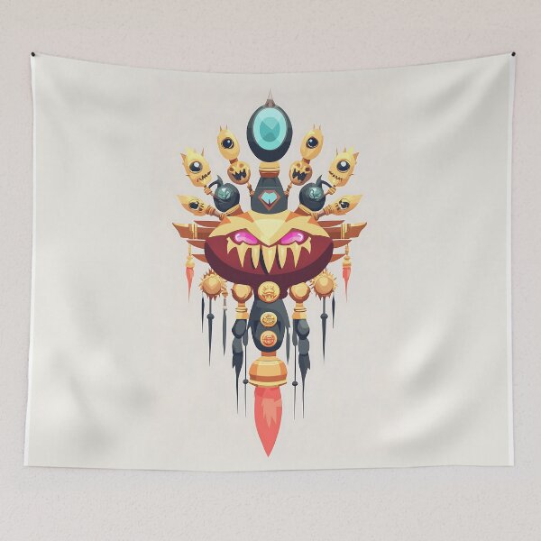 Item preview, Ornate Jewel-Encrusted Mace Illustration designed and sold by GoldenTealArts.