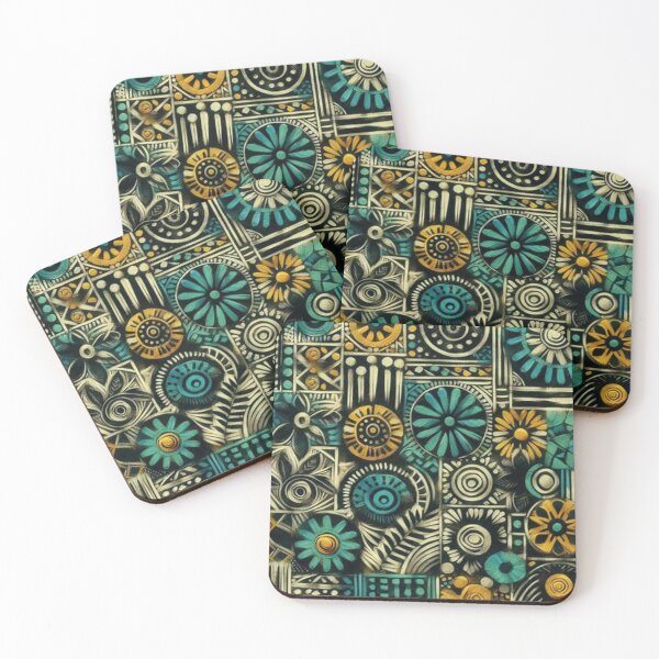 Item preview, Bogolan Mud Cloth Floral Pattern designed and sold by Shs-Kenya.