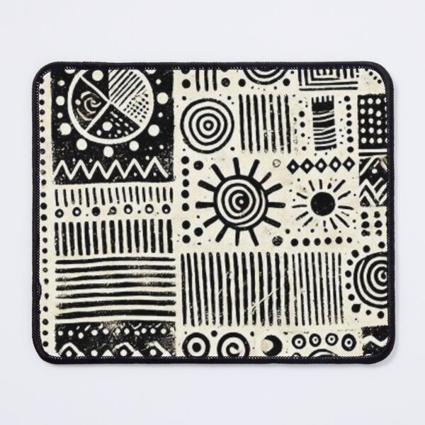 Item preview, Black and White Bogolan Mud Cloth Pattern designed and sold by Shs-Kenya.