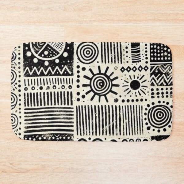 Item preview, Black and White Bogolan Mud Cloth Pattern  designed and sold by Shs-Kenya.