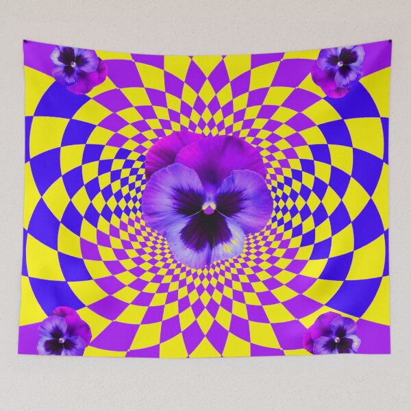 Aperçu de l'œuvre LENTILLES VIOLETES LILAS OPTIQUES JAUNE GÉOMÉTRIQUE créée et vendue par sharlesart.