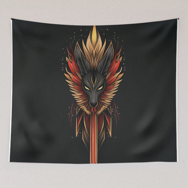 Item preview, Fantasy Wolf Head with Sword Logo designed and sold by GoldenTealArts.