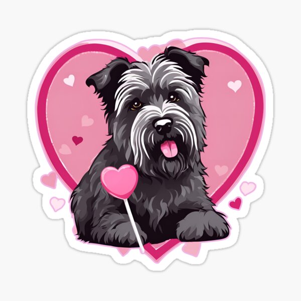 Vista previa del artículo con la obra «Día de San Valentín Bouvier de Flandres Amor», diseñado y vendido por GoodyPaws.