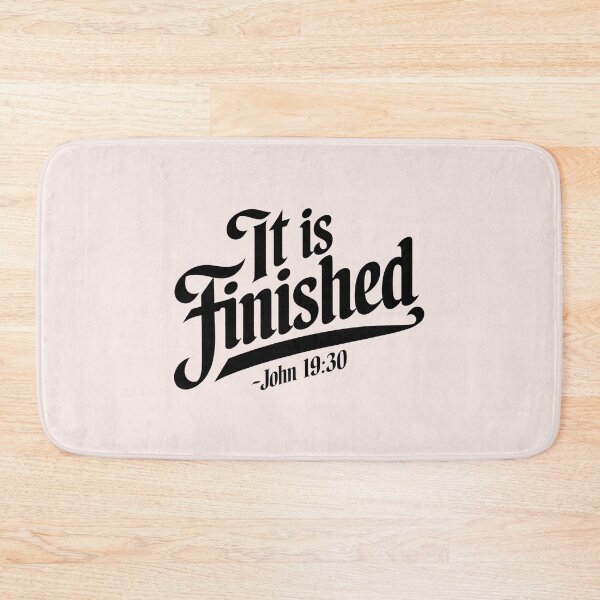 Item preview, It Is Finished John 19:30 | Calligraphy Bible Verses Christian Faith Inspirational Design designed and sold by  KnitLuv.