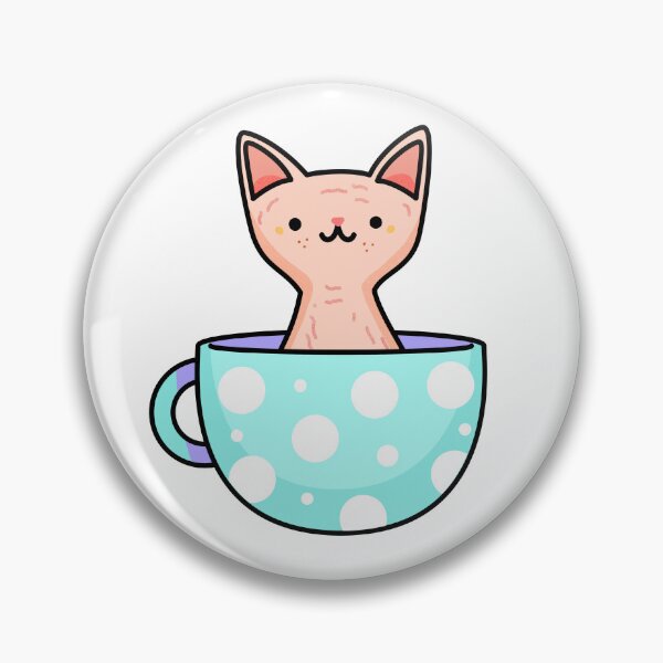 Artikelvorschau, Kawaii Sphinx Kätzchen in blauer Teetasse entworfen und verkauft von kawaiilife.