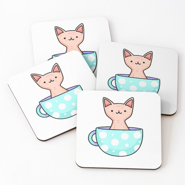 Item preview, Kawaii Sphinx Kitten In Blue Teacup designed and sold by kawaiilife.