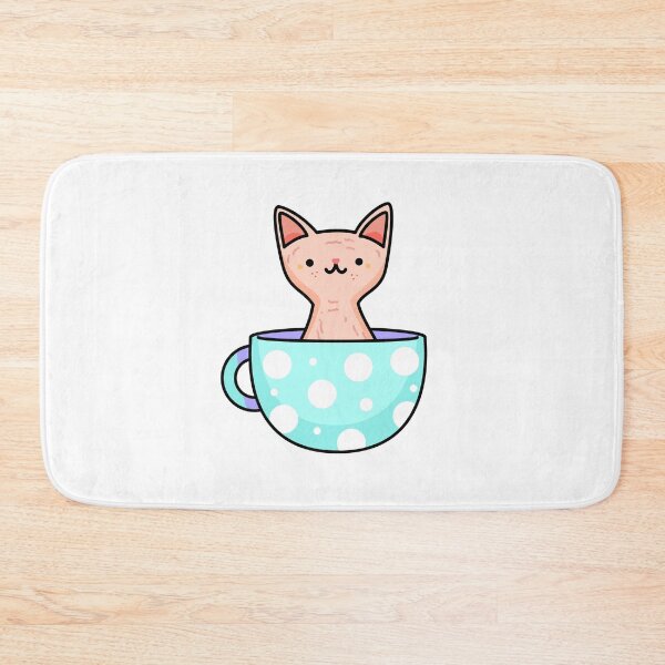 Item preview, Kawaii Sphinx Kitten In Blue Teacup designed and sold by kawaiilife.