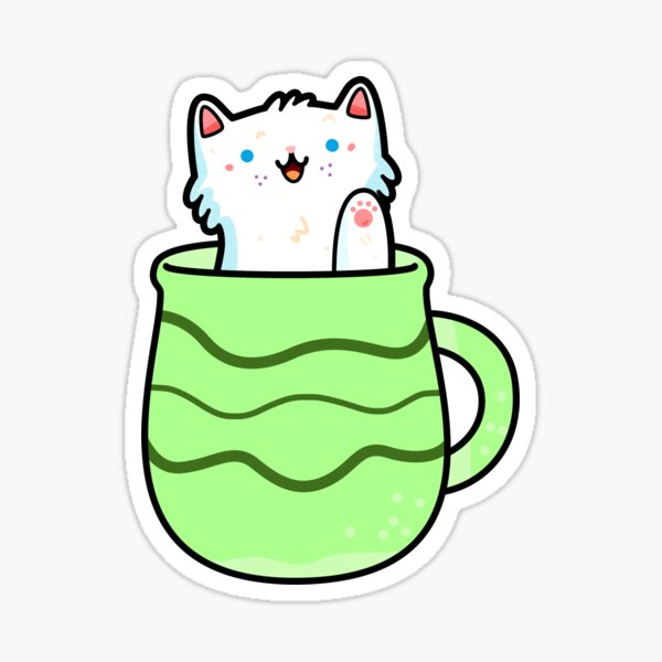 Item preview, Kawaii Munchkin Kitten In Stripey Green Mug designed and sold by kawaiilife.