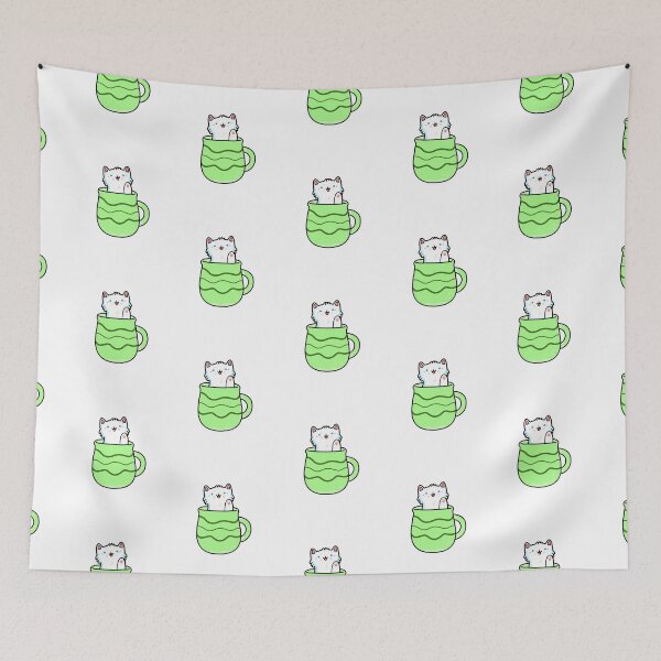 Item preview, Kawaii Munchkin Kitten In Stripey Green Mug designed and sold by kawaiilife.