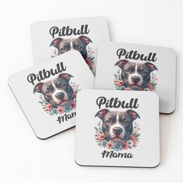 Item preview, Pitbull mama, Pitbull dog in flowers designed and sold by InspireGlow.