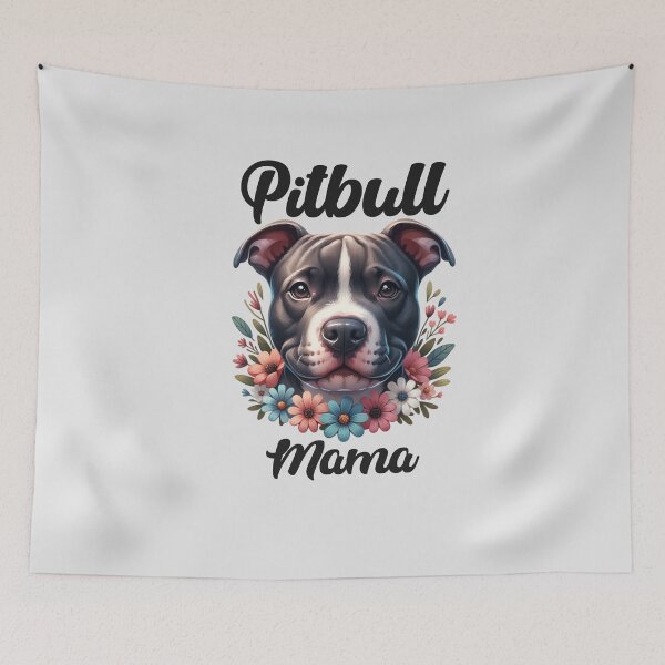 Item preview, Pitbull mama, Pitbull dog in flowers designed and sold by InspireGlow.