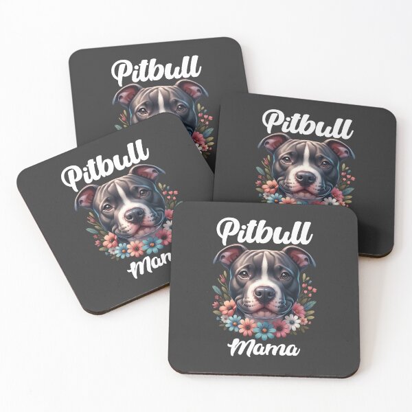 Item preview, Pitbull mama, Pitbull dog in flowers designed and sold by InspireGlow.