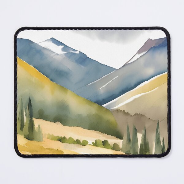 Item preview, Mountains in Summer Landscape Watercolor Painting | Watercolor Landscape | Watercolor Art | Watercolor Scenery designed and sold by UnhingedBird.